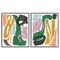 Stupell Industries Funky Abstract Squiggles 2pc Framed Giclee Wall Art Set Design by June Erica Vess